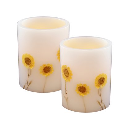 Sun Flower Stickers Flameless LED Candle for Decoration
