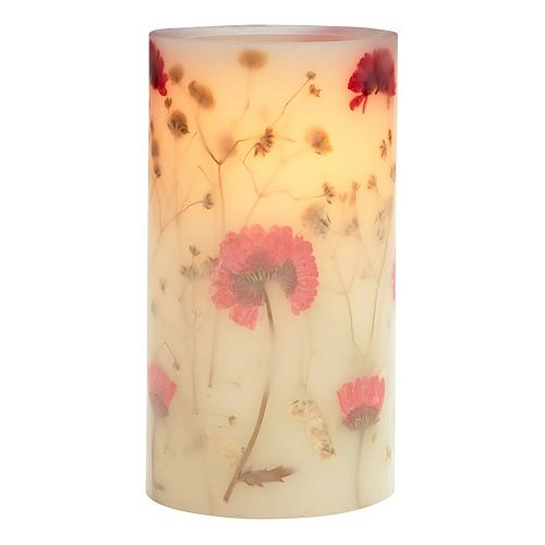 Flower Stickers Flameless LED Candle for Gift and Home Decoration