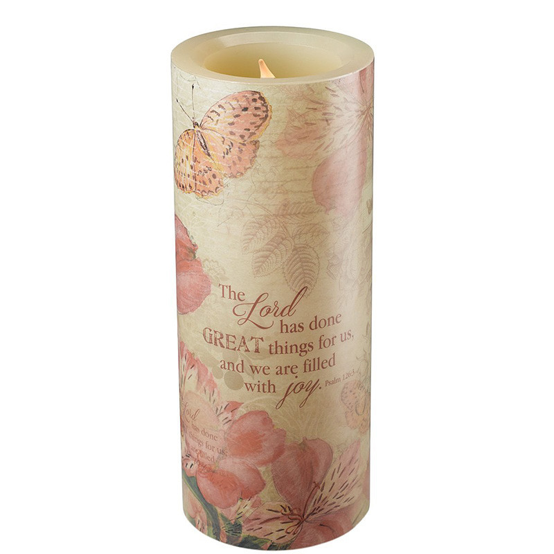 Pink Stickers Flameless LED Candle for Wedding or Gift
