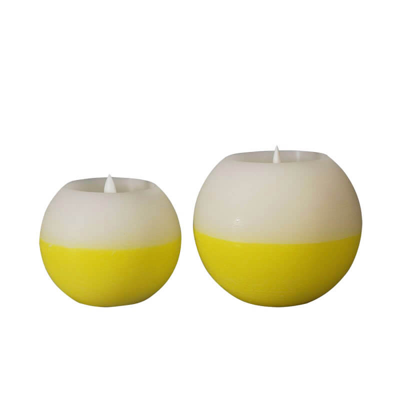 Set of 2 Ball Classical Flameless Led Candle with 8-Key Remote and Timer