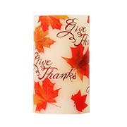 The Maple Leaf Pillar Flameless LED Wax Candle