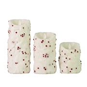 The Red Bean Swing Pillar Flameless Candle for Parties and Decorations